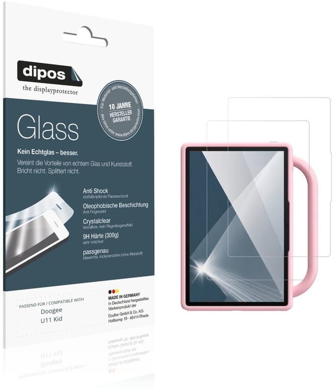 dipos – 2x Pantserfolie geschikt voor Doogee U11 Kid | 9H Screenprotector