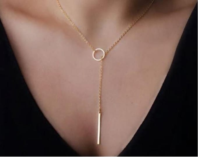 ketting Staafje goudkleurig - met sieradendoosje