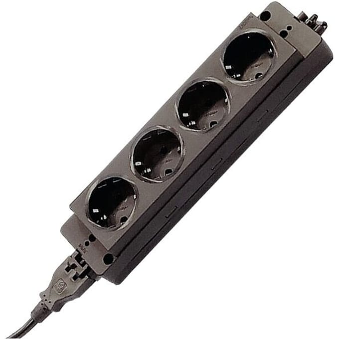 ELSL45DE | 4-voudige stekkerdoos - Accessoires Zwart