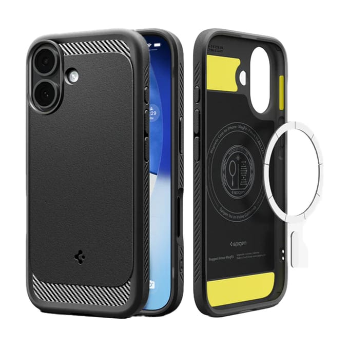 Spigen Rugged Armor Mag backcover geschikt voor iPhone 17 – Zwart – MagSafe compatibel