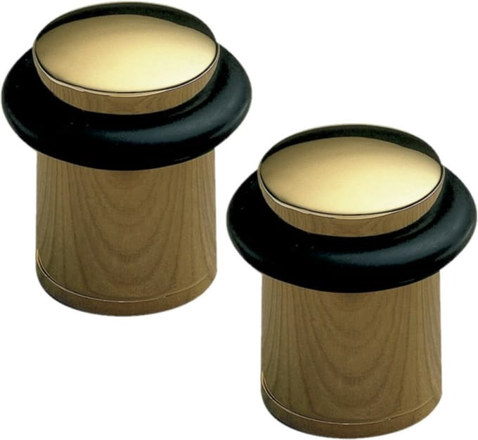 AMIG Deurstopper/deurbuffer - 2x - D32mm - inclusief schroeven - goud
