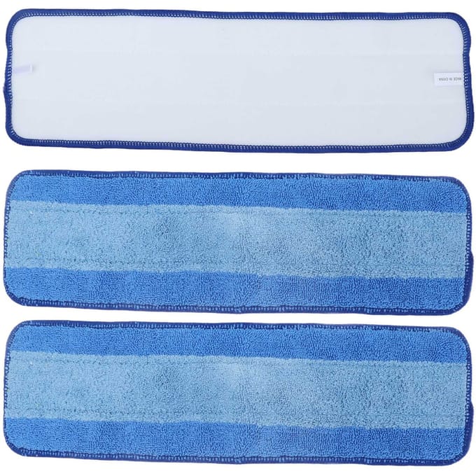 3PCS Recharges de Chiffons de Mop à Double Usage Sec Humide Réutilisables en Microfibre pour Mop Bona Nettoyage de Sol gray