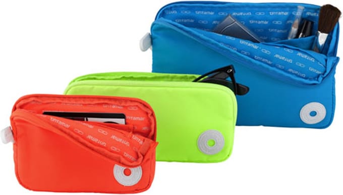 Reisset lichtgewicht fluo -portemonnee- briletui en make-up etui