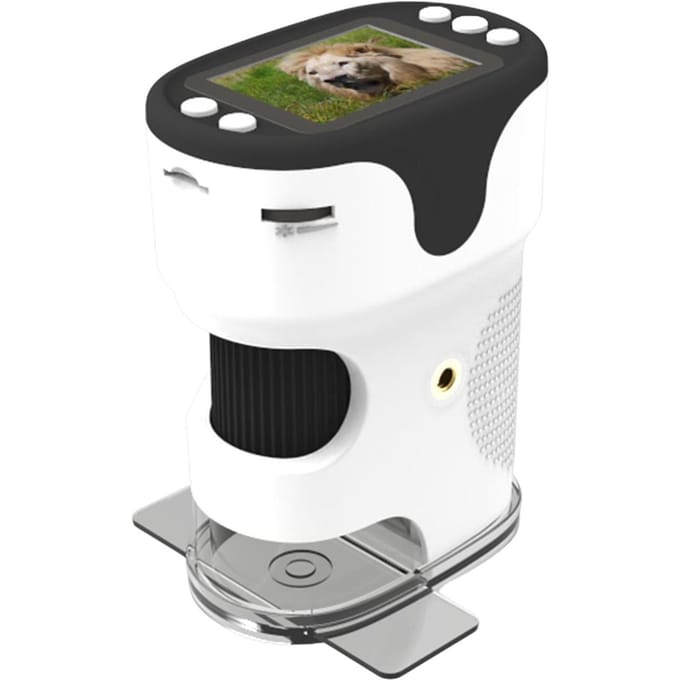 Zakmicroscoop voor kinderen Draagbare microscoop met één lens 2,0    IPS-scherm 200 keer vergroting wit