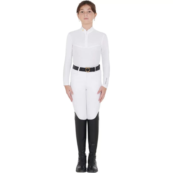Meisjes wedstrijdpoloshirt met lange mouwen Equestro