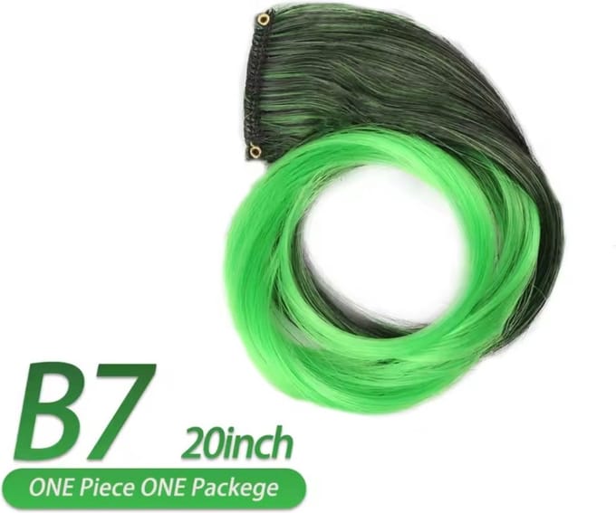 Clip in hair extension - bruin/groen - plukje haar kind -haar extension