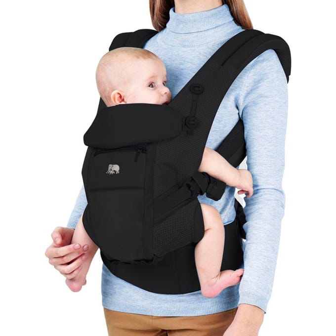 Deryan Ergonomische Draagzak - 4-in-1 - Buik- en Rugdrager - Zwart
