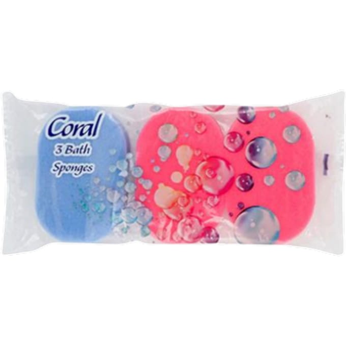 Coral Badspons Assorti Kleuren - 3 stuks