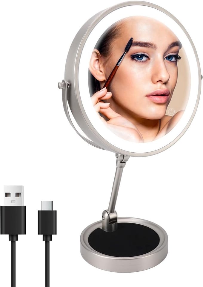 LED Verlichte Make-up Spiegel met Vergroting en Touch Control