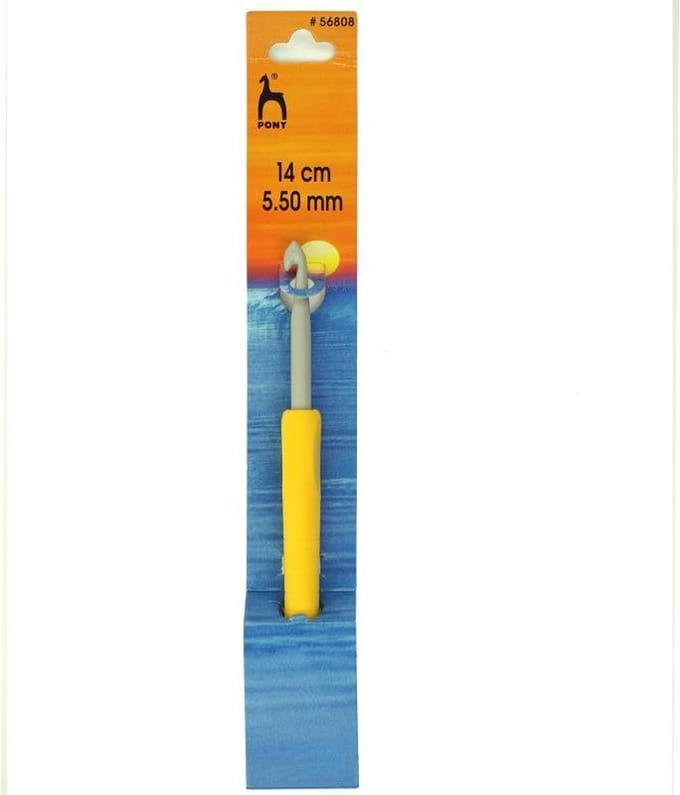Pony - easy grip / soft grip haaknaalden - 1 stuks met haaknaald dikte 5,5mm