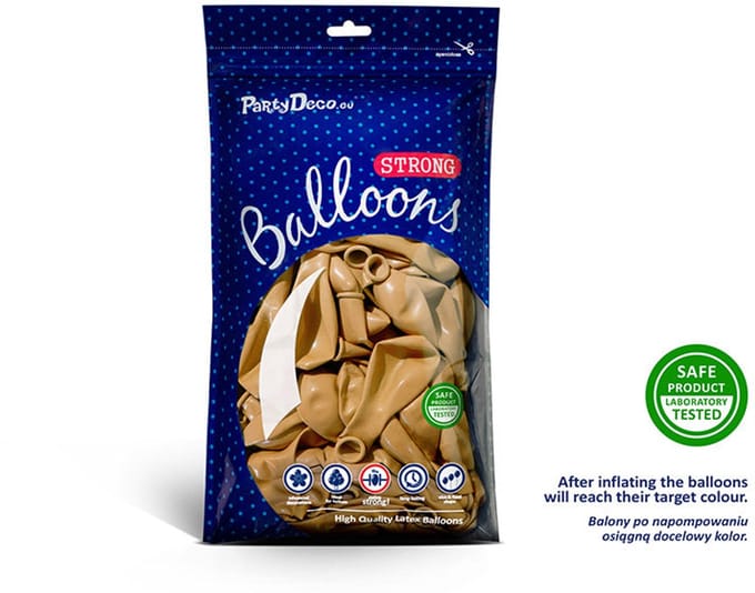 Partydeco Ballonnen Metallic Strong goud - 30 cm - 10 stuks