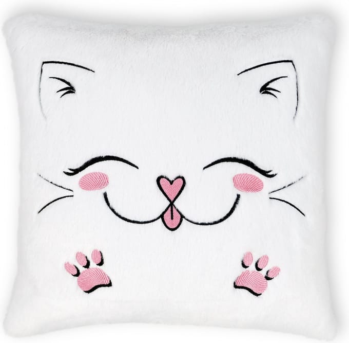 Kussen Kat - Kawaii - Schattig Poesje Sierkussen 33 cm Wit