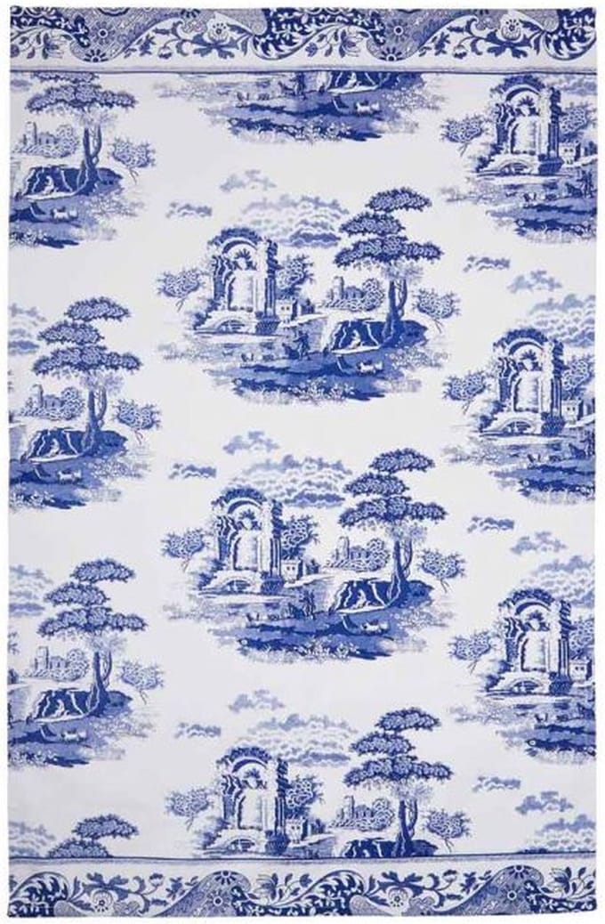 Theedoek - Blue Italian Spode - Katoen blauw en wit