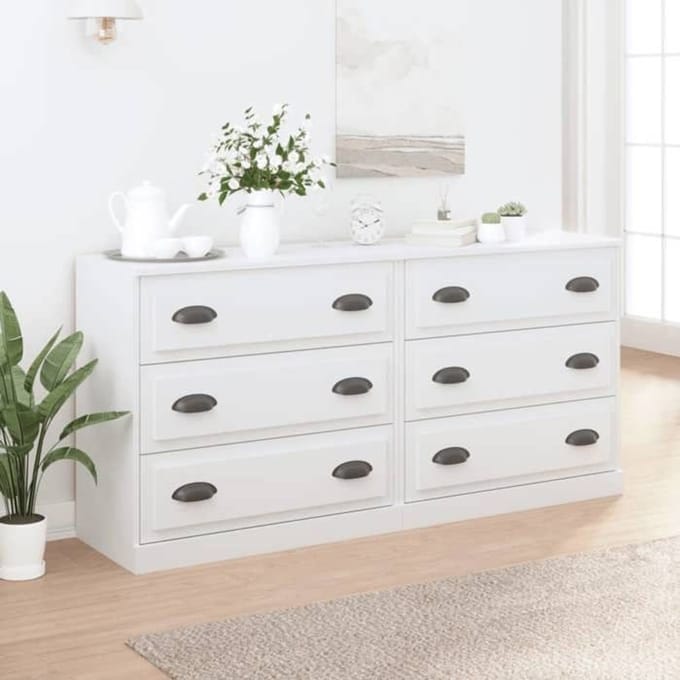 Maison Exclusive - Buffets 2 pcs blanc bois d'ingénierie