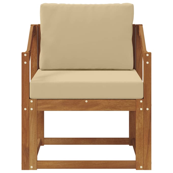 vidaXL - Buitensofa - Massief - Acacia - Hout - en - Polyester - Naturel