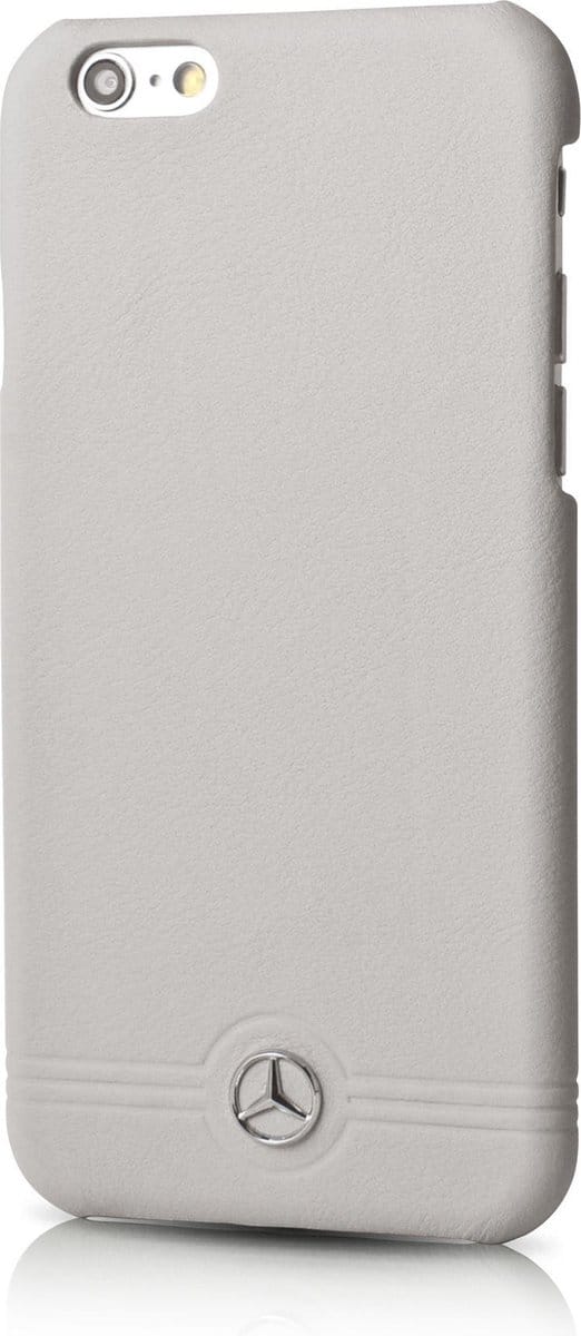 Mercedes-Benz Pure Line Leather Front Grill Back Case - Geschikt voor Apple iPhone 6/6S Plus (5.5") - Grijs