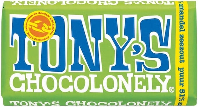 Tony's Chocolonely chocoladereep Puur Amandel Zeezout - 3 x 180 gram