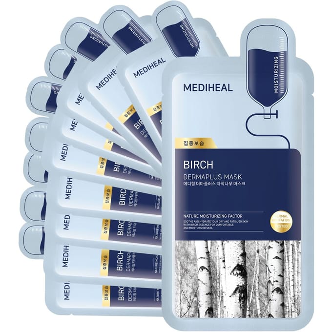 Mediheal Birch Dermaplus Mask 10 stuks+ WILLEKEURIG CADEAU white