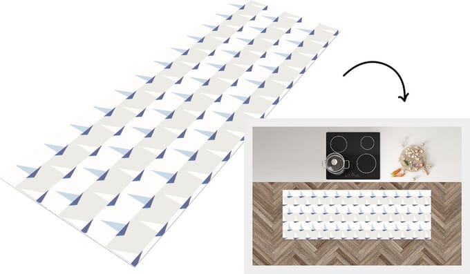 Keukenloper - Loper keuken - Patronen - Boot - Zee - 150x50 cm - Keukenloper vinyl