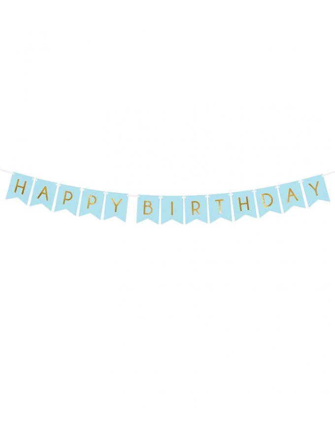 Letterslinger - Verjaardag Slinger - Happy Birthday - Blauw Goud