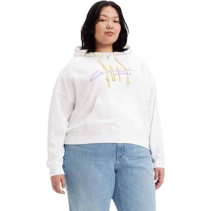 Levis Authentieke hoodie met print voor dames (Wit)