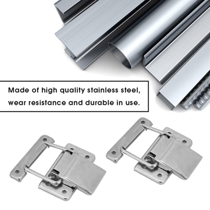 2 stuks Roestvrij Staal Hardware Kast Kist Veerbelaste Vergrendeling Knevel Sluiting