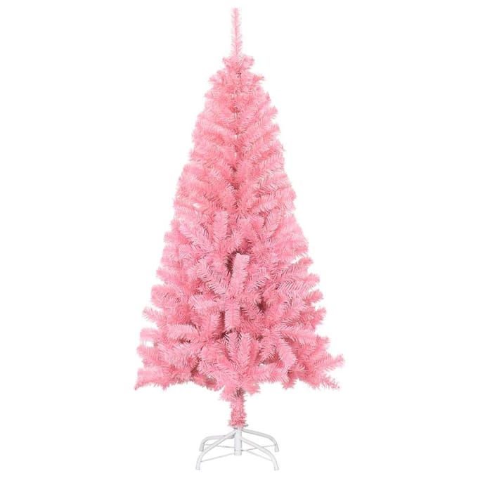 vidaXL - Kunstkerstboom - met - standaard - 120 - cm - PVC - roze