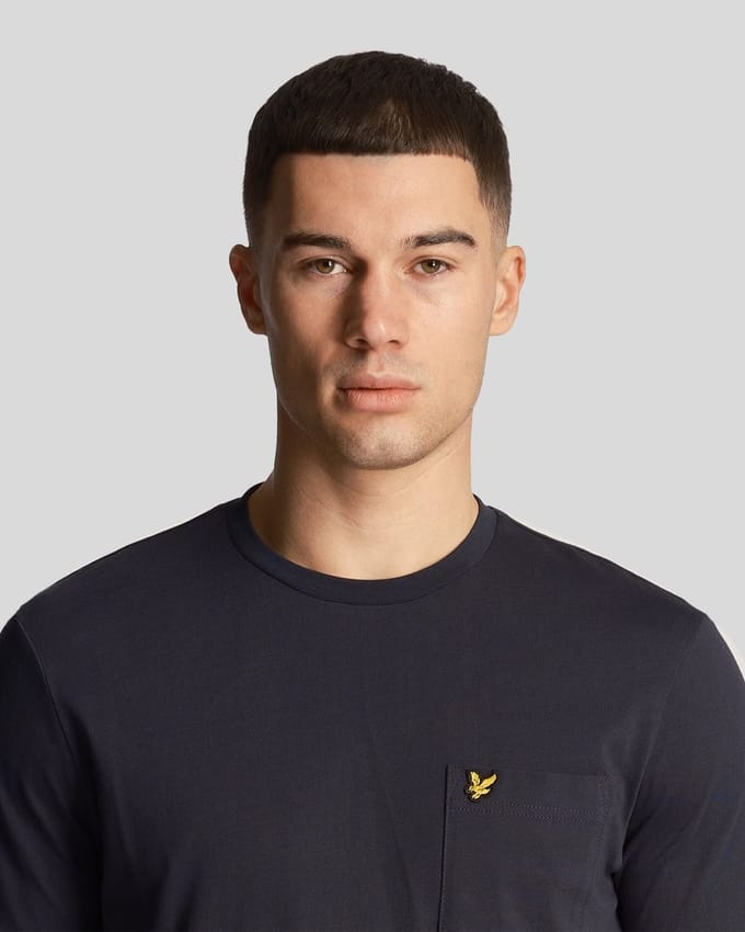 Lyle Scott zak op de borst Donker marineblauw T-shirt