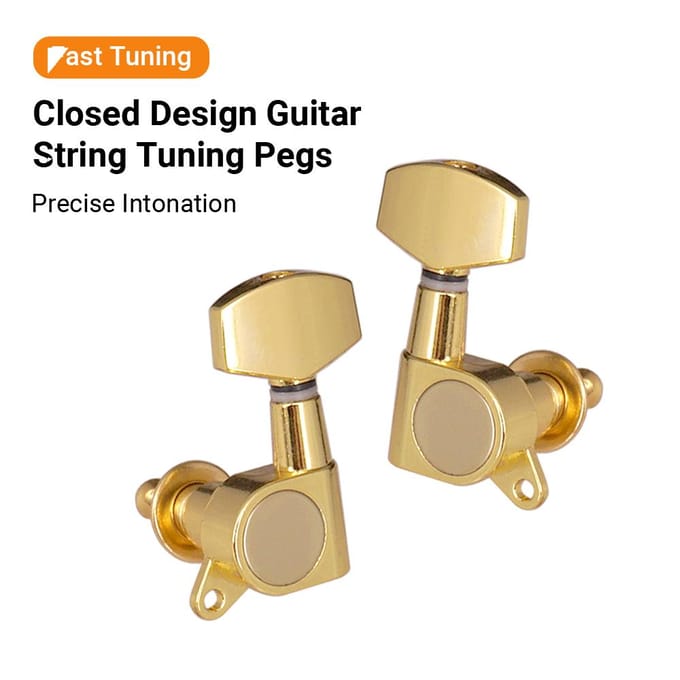 6 stks Verzegelde Gitaar String Pinnen Locking Tuners 3L3R Stemsleutels String Tuners Elektrisch Akoestisch goud