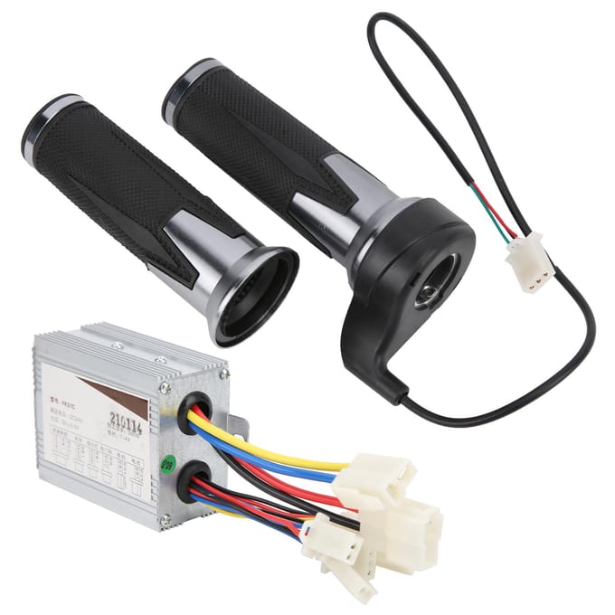24V 500W Fiets Universele Gashendel Handvatten Borstel Controller Antislip Handvat Fietsaccessoire gray