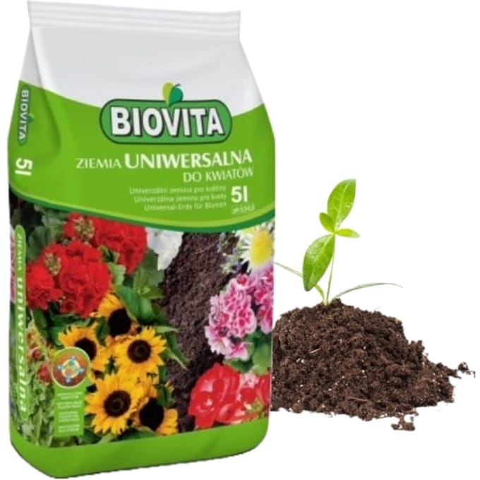 Biovita - 5,5-6,5 pH - Tuinaarde - 5L - Voor Kleur en Groei