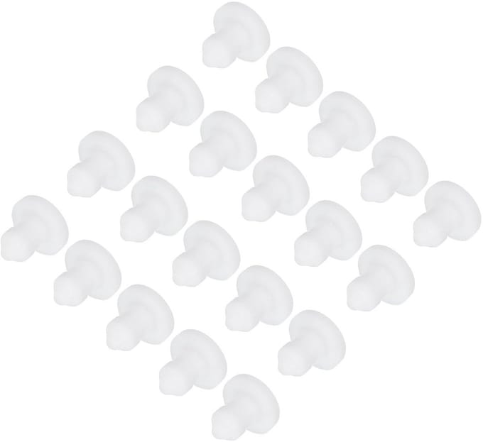 20x Witte Rubberen Afdichtingstoppen voor Montagegat 3,5 mm - Waterdichte Rubberdoppen