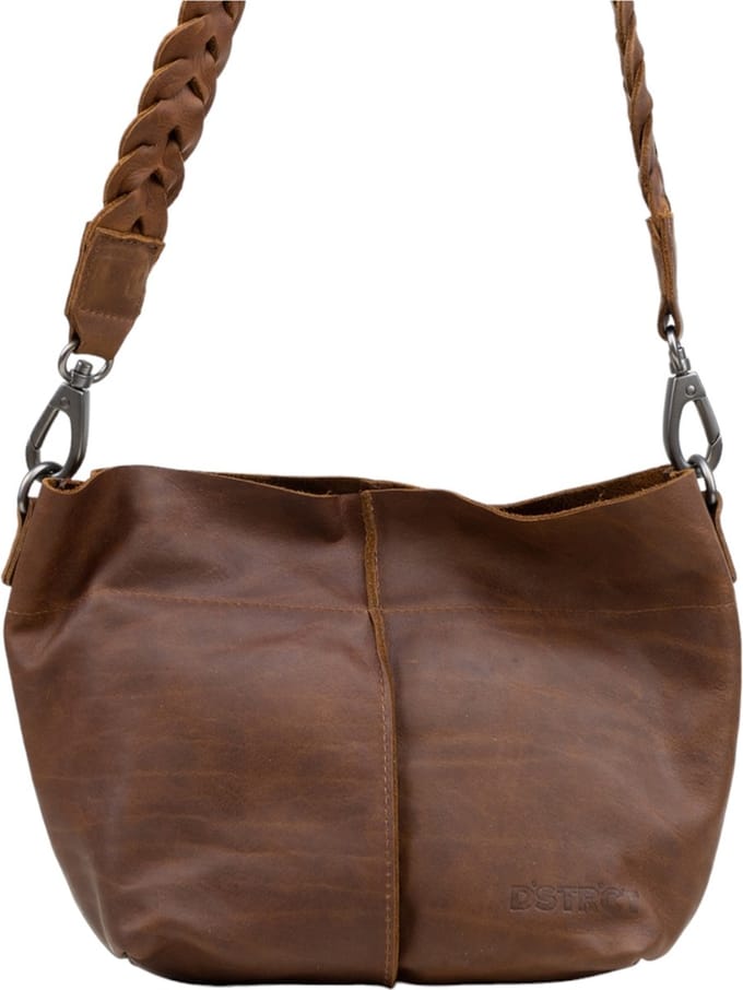 DSTRCT Preston Park Medium Schoudertas Dames - Leer - Cognac