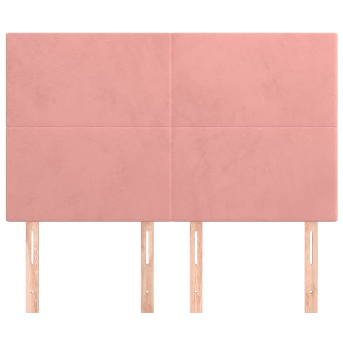 vidaXL - Hoofdbord - roze - 144x5x118/128 - cm - fluweel