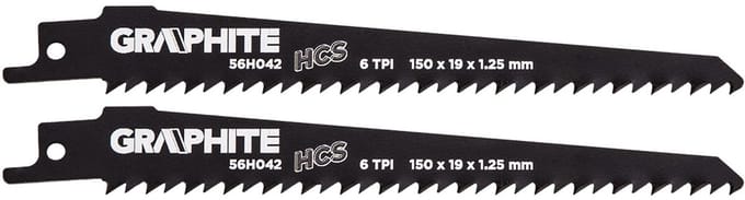 Graphite - Reciprozaagblad - Hout & MDF - 150mm - 6 Tanden