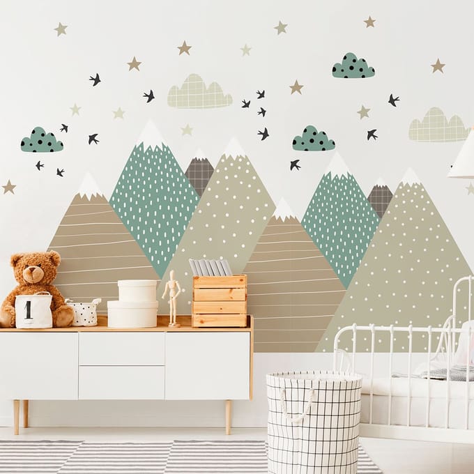 Kinderstickers van Scandinavische bergen, Giska, 100 x 150 cm