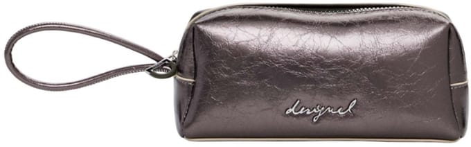 Desigual toilettas Mone Capsule Zip Bag Plata Oscura mauve