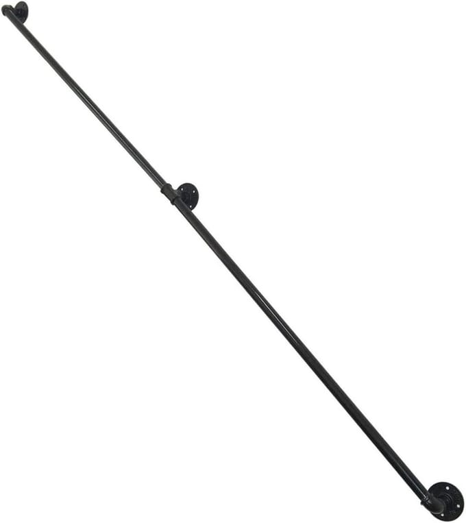 Stevige Leuning - Trapleuning Kit - Veilige Ondersteuning - Smeedijzer Constructie - 80cm Lengte - Zwart