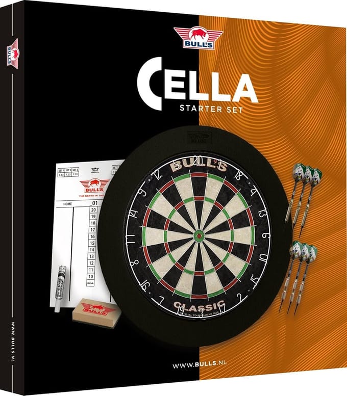 Complete Dartset - Dartbord Set - Beginners Darten - Alles Inclusief - 75x75x10cm - Zwart