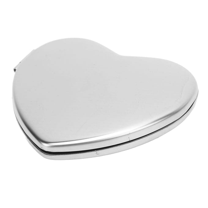 Compact Make-up Spiegel Dubbelzijdig Roestvrij Staal Effen Kleur Valbestendig Zakformaat Draagbaar white