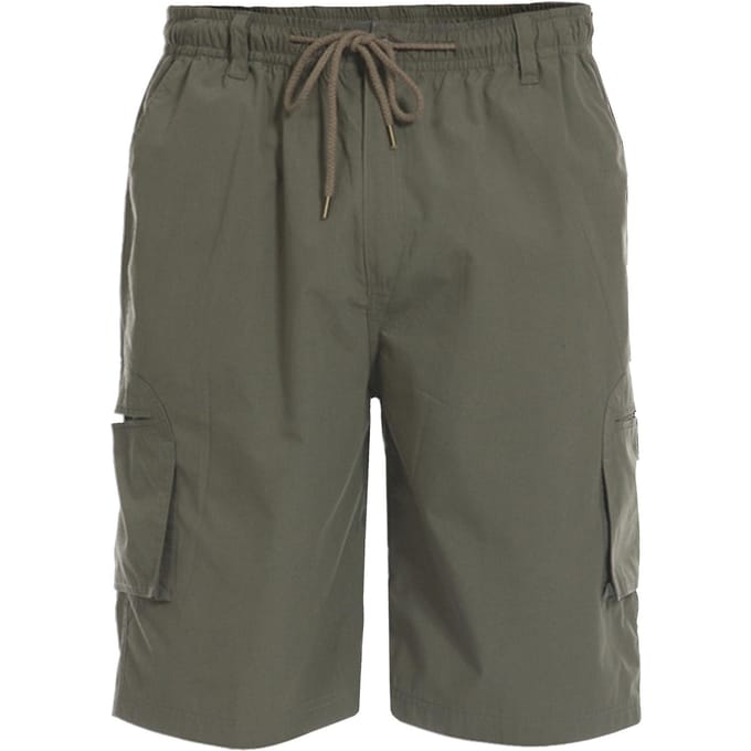 Duke Heren D555 Nick Cargo Shorts met Elastische Taille M kaki