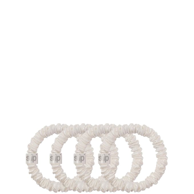 Slip Pure Silk Skinny Scrunchies Set Of 4 - White