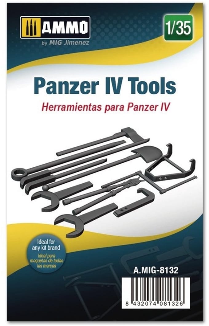 AMMO by Mig Jimenez Modelbouwpakket - AMMO MIG 8132 Panzer IV Tools Resin onderdeel - 1:35 - Modelbouw