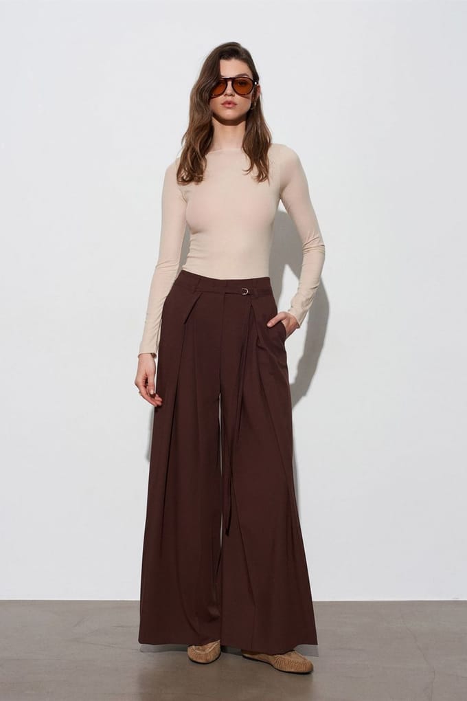 Wijde Pantalon met Plissé