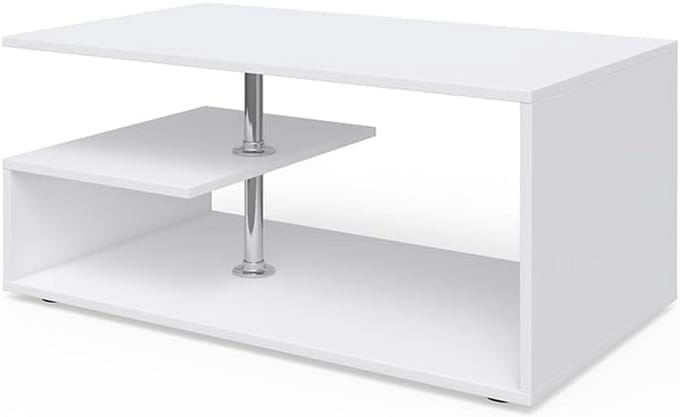 Moderne Salontafel Wit met Opbergruimte 91 x 52.5 cm