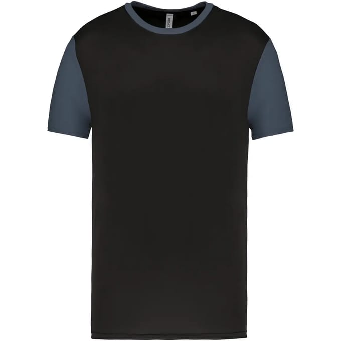 Tweekleurig herenshirt jersey met korte mouwen 'Proact' Black/Grey - M