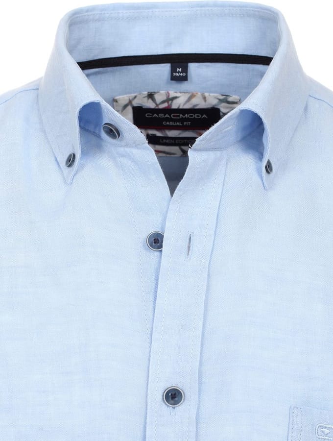 Casa Moda Blauw Overhemd Bio Katoen En Linnen 434021700-106 - 3XL