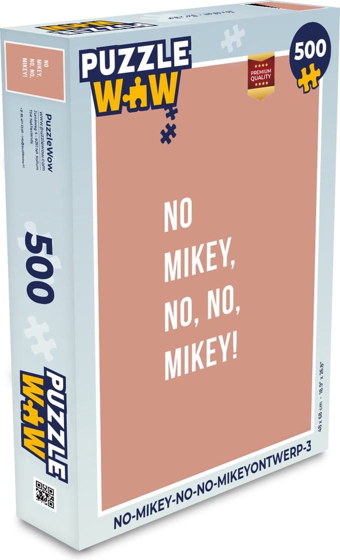 Puzzel Quotes - Roze - No Mikey, no, no, Mikey! - Legpuzzel - Puzzel 500 stukjes