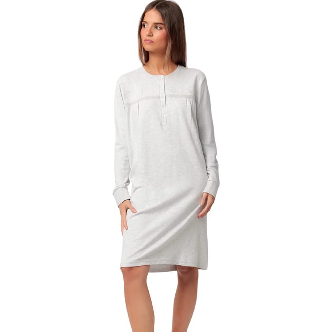Korte Jurk Admas Nachthemd met lange mouwen Classic Interlock
