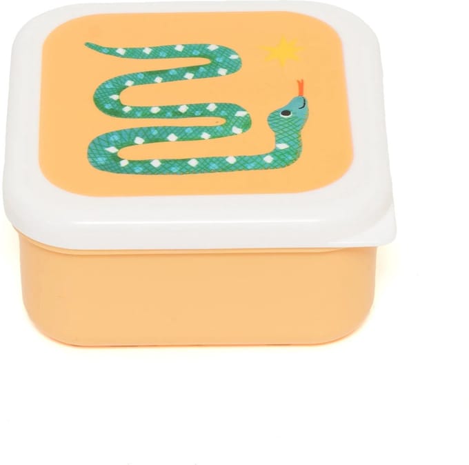 BEAU by Bo Petit Monkey Back to School set - Snackdozen + Drinkfles Upside Down Animals/Glitter - Groen